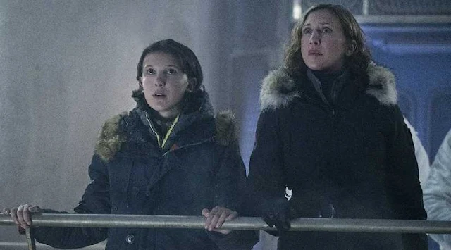 Millie Bobby Brown and Vera Farmiga in a still from Godzilla II