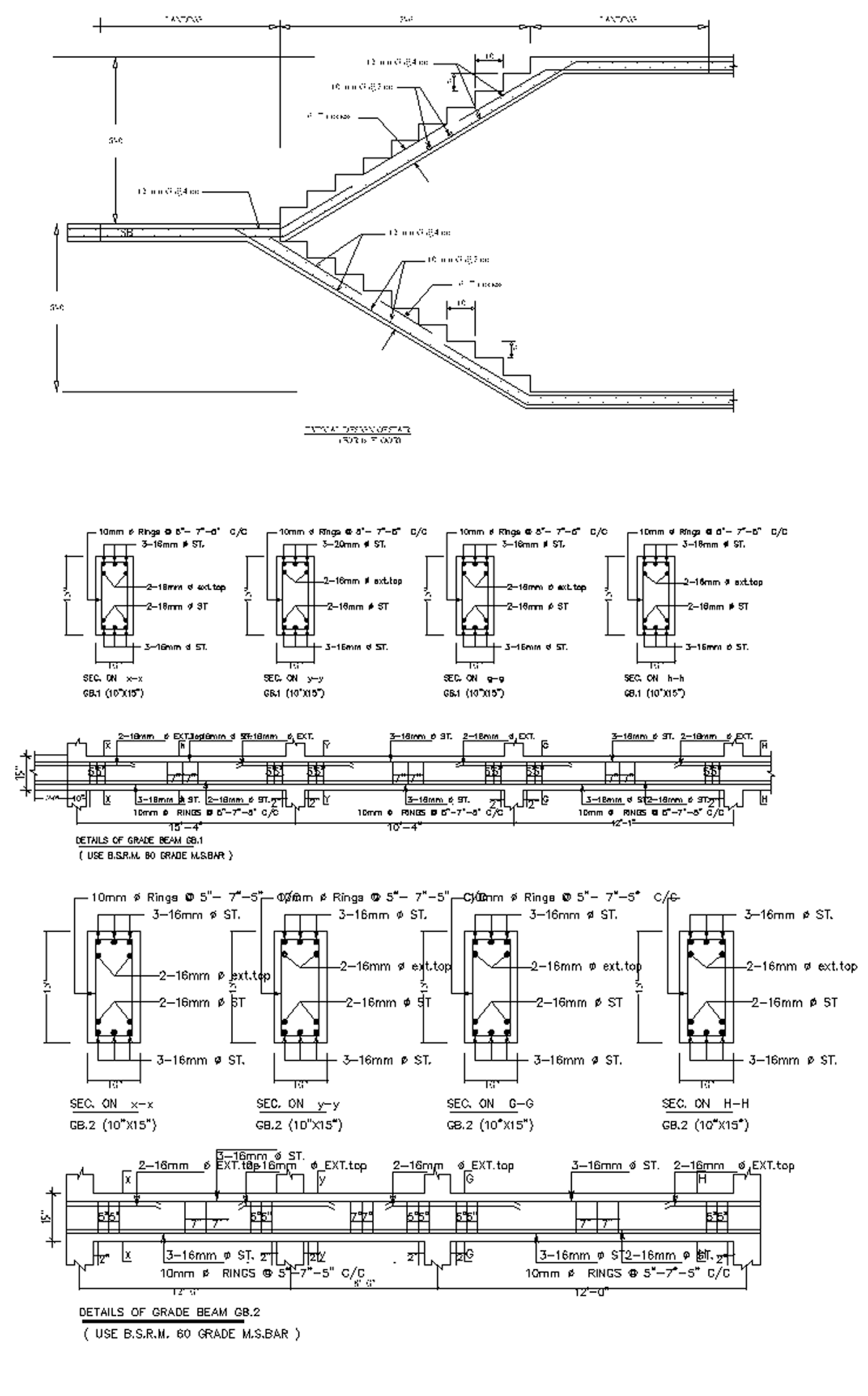 5 Story Apartment Building Beam and Stair Section