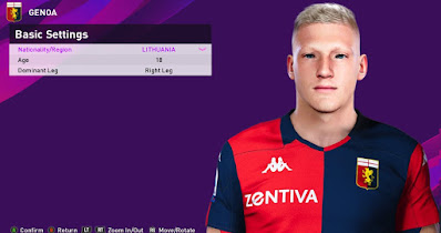 PES 2020 Faces Augustinas Klimavičius by Rachmad ABs