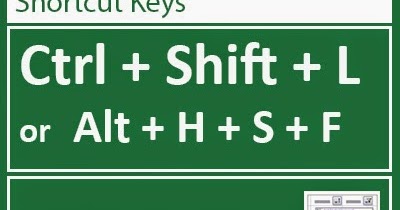 Raj Excel: Microsoft Excel 2013 Short Cut Keys: Ctrl + Shift + L (Filter the Data)