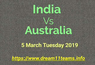 Dream 11 Team of India vs Australia 2nd Odi