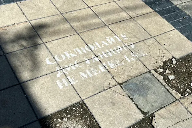 улица Добролюбова, «Соблюдайте дистанцию не менее 1,5 м!»