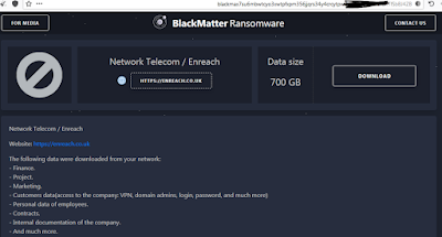 تسريب 700GB من البيانات لشركة Enreach للـ Network Telecom