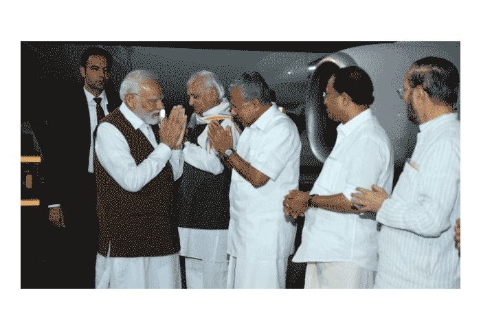 PM Modi arrives in Kerala’s Kochi for 2-day visit, to hold roadshow and visit temples, Kochi, News, PM Modi, Road Show, BJP, Election, Campaign, K Surendran, Politics, Kerala News