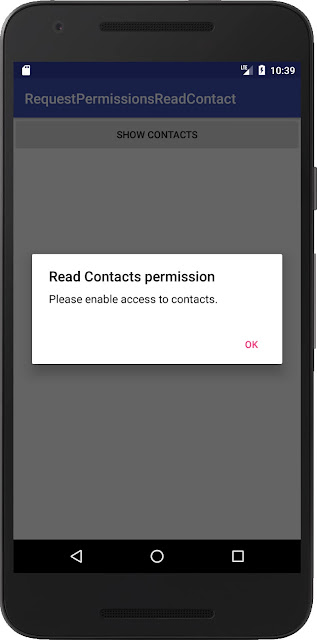 Request contact permission Emulator