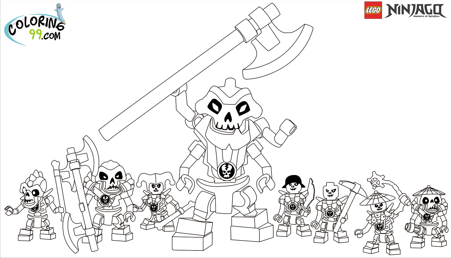 Download LEGO Ninjago Coloring Pages | Team colors