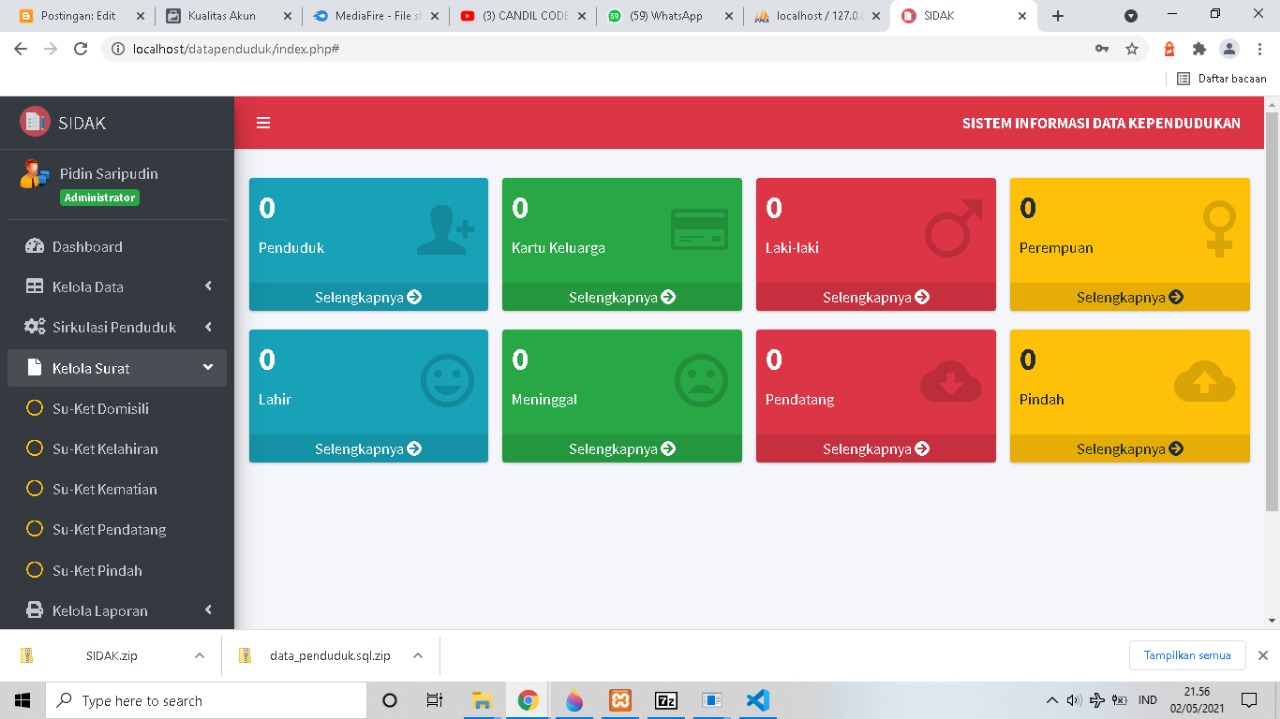 Aplikasi Data Kependudukan √ Sistem Informasi Data Kependudukan Berbasis Web - Candil Code