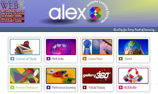 screen shot ALEX website