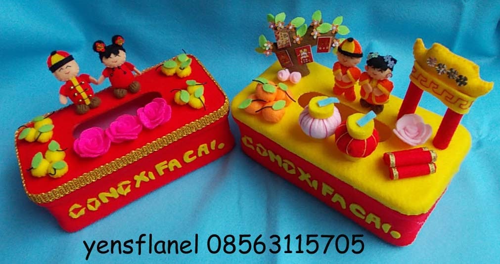  Kerajinan  Tangan  Flanel Felt HandCraft Tempat Tisu Imlek