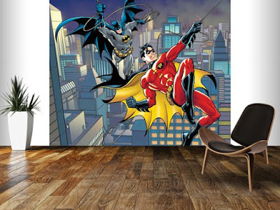 easy up tapet batman robin superhjältar fototapet barntapet 3d