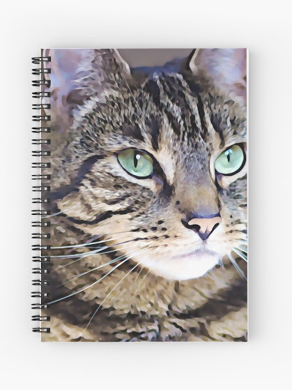 tabby cat art spiral notebook