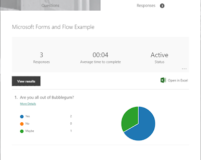 Screenshot of the Microsoft Forms Response view