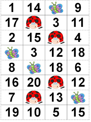 Cartela do bingo números até 20 png