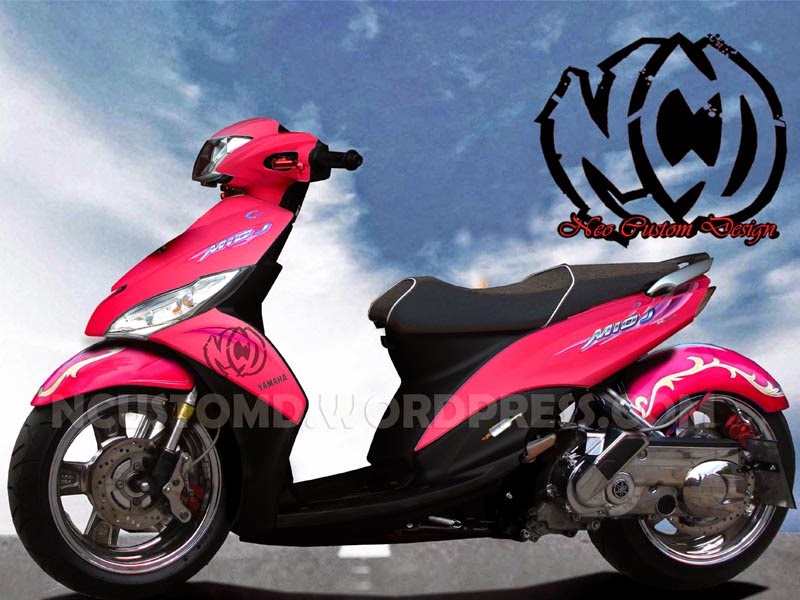 Modifikasi motor matic mio j warna pink  Galeri Gambar 