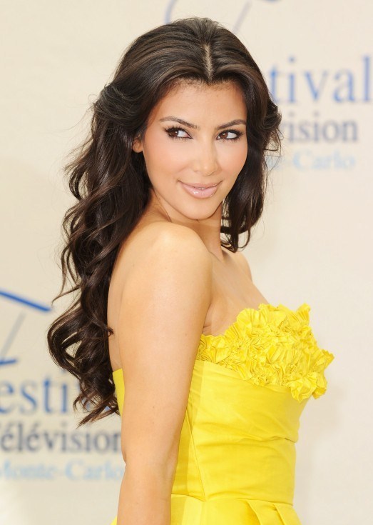 Kim Kardashian Wearing Yellow Dress