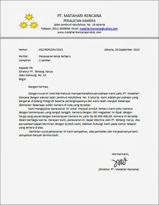 Contoh Surat Penawaran Produk Contoh Surat Format Surat 