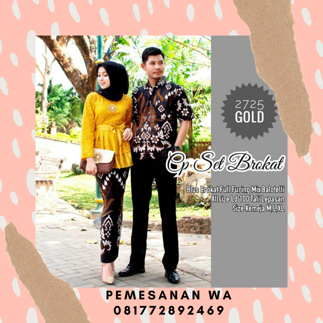  Model  Baju  Kebaya Batik  Couple Sarimbit  Kombinasi Rempel 