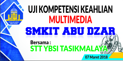 Download Contoh Spanduk UJIKOM SMK Format CDR  KARYAKU