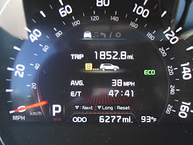 2105 Kia Sorento trip computer showing miles and time