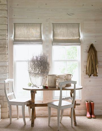 Breathtaking dining area with vintage chairs in modern farmhouse style room with shiplap - found on Hello Lovely Studio