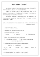 Atividade Texto A Cigarra e a Formiga PDF Grátis