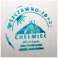 Pieczątka turystyczna - Chełmiec, szczyt w Górach Wałbrzyskich