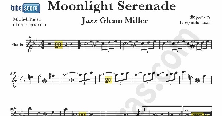 tubescore: Moonlight Serenade Sheet Music for Flute and ...