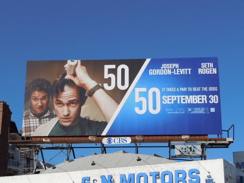 50/50 movie billboard