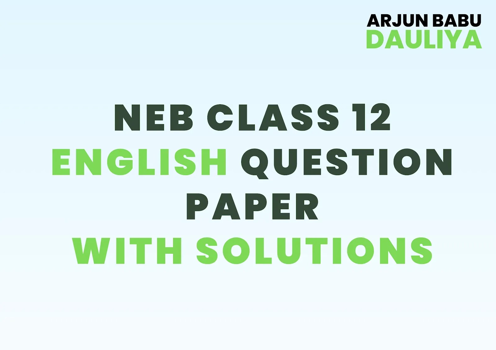 Compulsory English Grade 12 Pre-Board Examination Question Paper (2023) with Answers | NEB