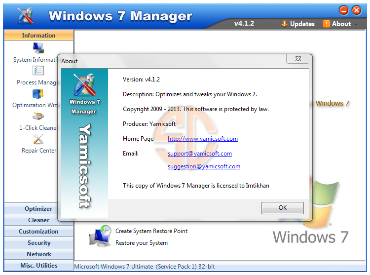 Windows 7 Manager v4.1.2 Full Version