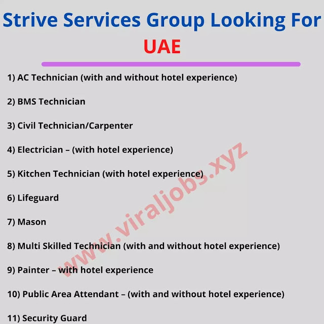 Strive Services Group Looking For UAE