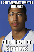 A meme may take the form of anything including Images and Pictures, . (anthony davis unibrow meme)