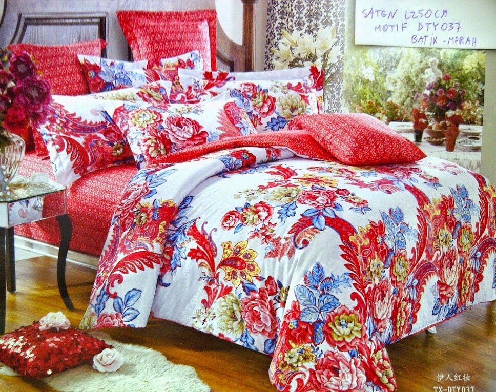 Sprei Jepang Motif Batik Merah