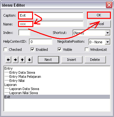 Cara Membuat Program Menu Utama Dengan Menu Editor Pada Visual Basic 6.0