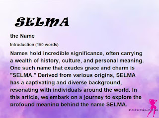 meaning of the name "SELMA"