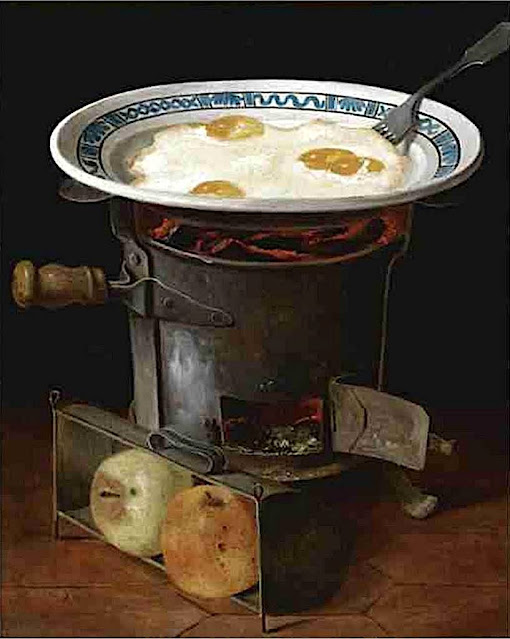 Gabriel-Germain Joncherie (1798-1856) Oeufs cuisant sur un chaudron Collection privée