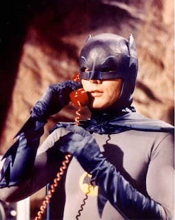 Adam West as Batman using his batphone to celebrate Batman Day 2020