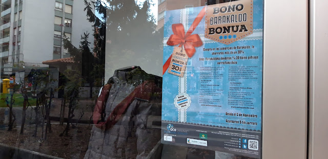 Cartel del Bono Barakaldo en un comercio