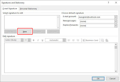 cara buat signature di outlook