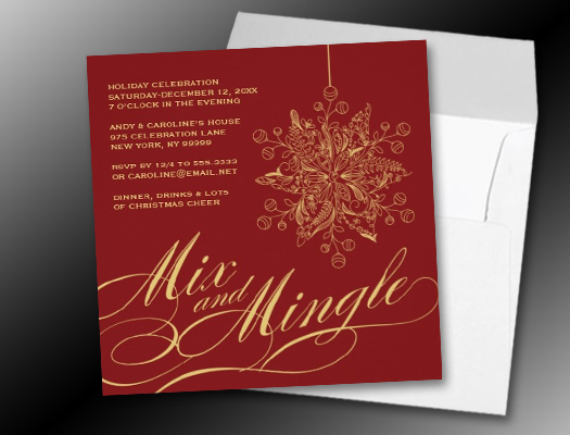 Elegant Mix & Mingle Holiday Party Invitations