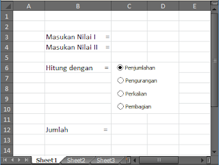 cara 3 Penomoran Dengan OPTION BUTTON pada Excel