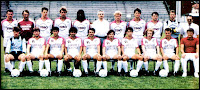 Club Olympique de SAINT-DIZIER - Saint-Dizier, Francia - Temporada 1986-87 - Beyer, Simon (directos general), Pfrunner, Abrassart, Enanga, Giraldi (presidente), Jacquemin, Jacquinot, Guardiola, Pariset y Pierron (secretario); Mion, Martin, Halle, Doméon, Peignois, Reverdy, Linarès, Gillot, Fourrier y Korac (entrenador) - Plantilla del CLUB OLYMPIQUE DE SAINT DIZIER, un club de fútbol con base en la ciudad de Saint-Dizier, que ya no milita en las Ligas Profesionales. En la campaña 1986-87 militaba en la Ligue 2