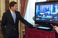 Speaker Paul Ryan watches his swearing in on CSPAN