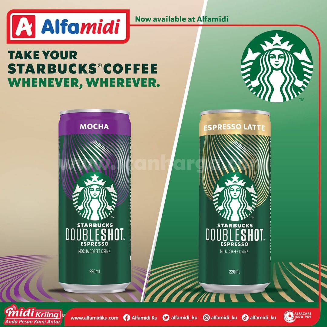 Promo ALFAMIDI STARBUCK COFFEE CAN harga Rp. 14 Ribuan