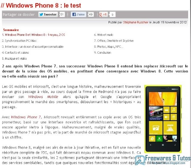 Le site du jour : tout savoir sur Windows Phone 8