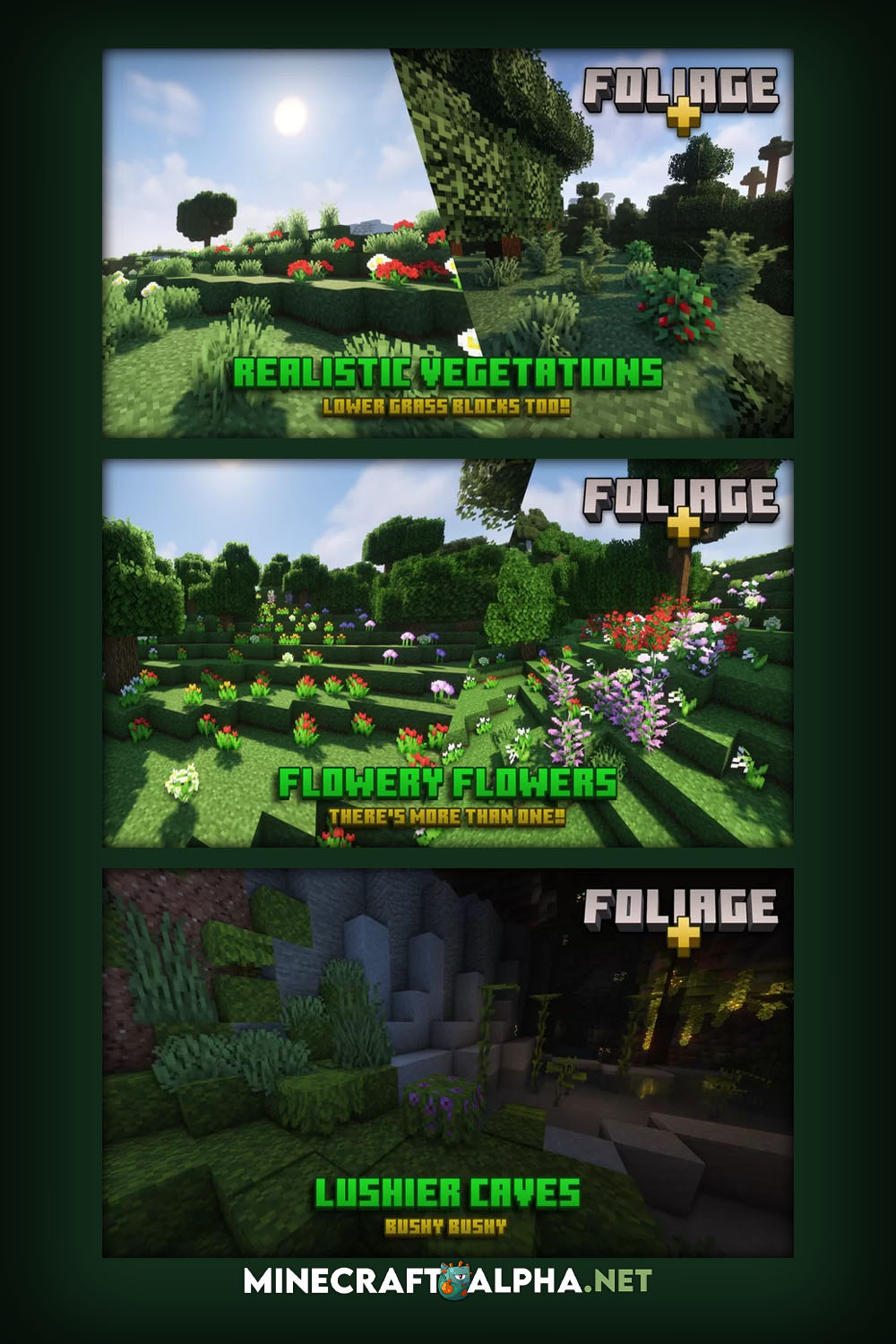 Foliage+ Resource Pack 1.18.2, 1.17.1 (Better Trees & Leaves)