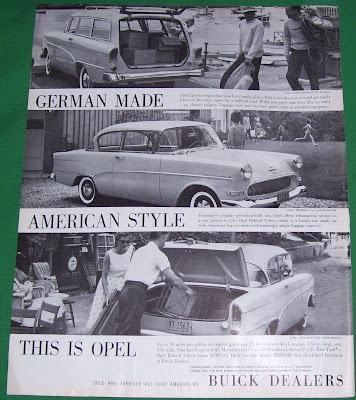 This is an original 1960 German Opel Ad Measures 11 x 8 1 4