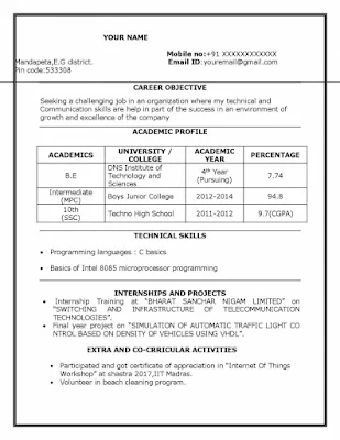 ECE Fresher Resume 1