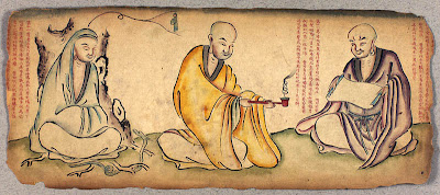 sketch of Tibetan monks