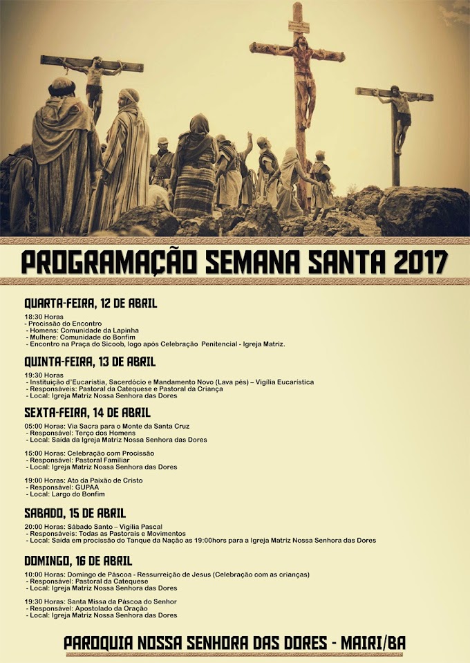 Programação da Semana Santa 2017